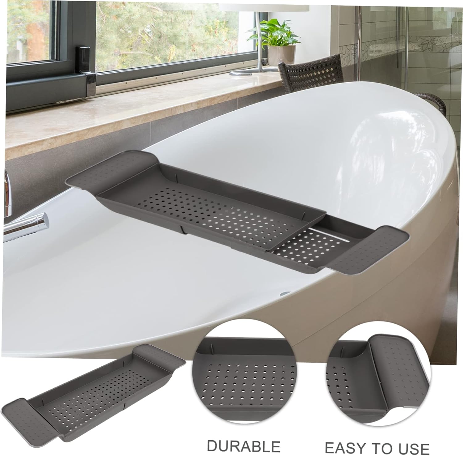 Expandable Bathtub Tray Adjustable Storage Shelf for Bathing Accessories Multipurpose Shower Gel Holder for Kitchen Bathroom Use Fine Workmanship Practical Design