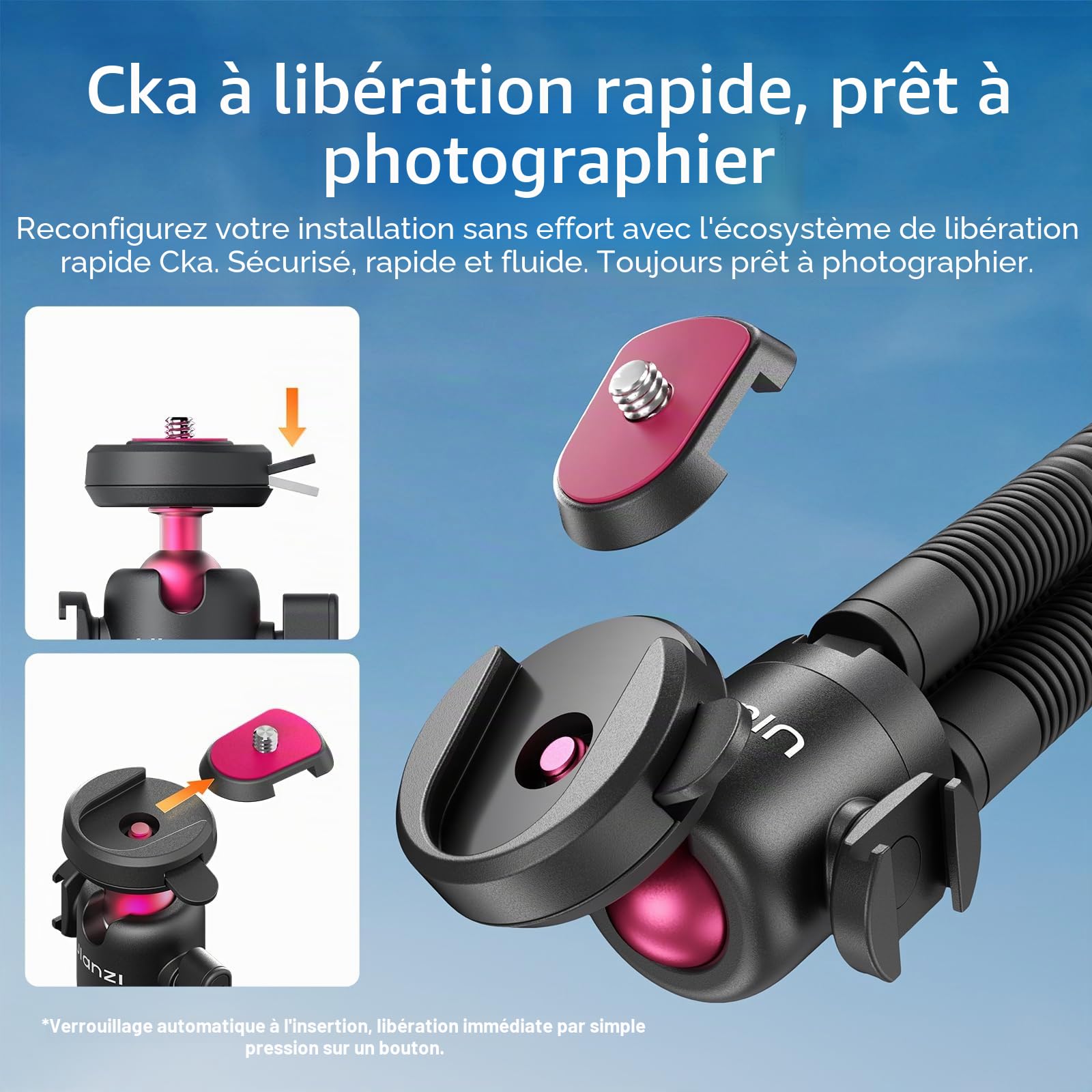 ULANZI MT91 Trépied Smartphone Flexible avec Télécommande Bluetooth, Trépied pour Appareil Photo Octopus avec système de Fixation Rapide, Mini Trépied W Adaptateur pour Caméra d'action