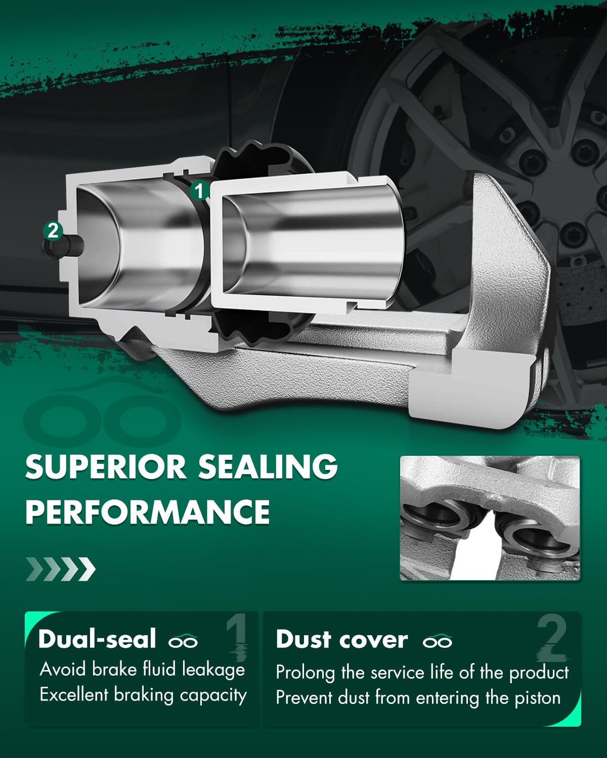 SCITOO 19B3257 Front Left Disc Brake Caliper w/Bracket Fit For Mercedes-Benz For E350 2006-2009,For Mercedes-Benz For R350 2006-2012,For Mercedes-Benz For R500 2006-2007, Double Pistons