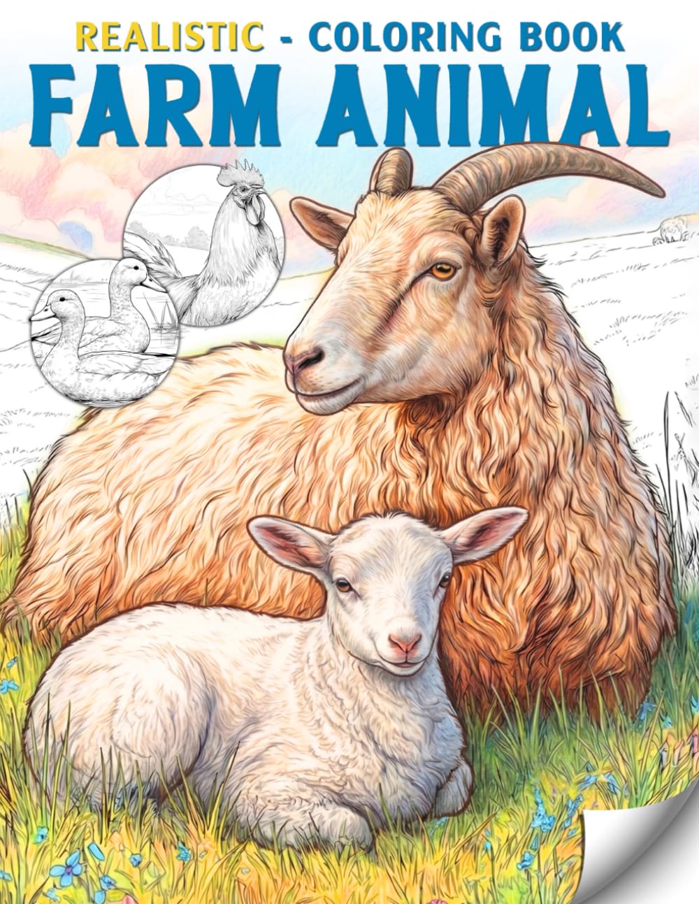 Realistic Farm Animal Coloring Book: Barnyard Creature Coloring Pages for All Ages Featuring Rustic Countryside Scenes, Livestock Portraits, and Peaceful Rural Life to Relax