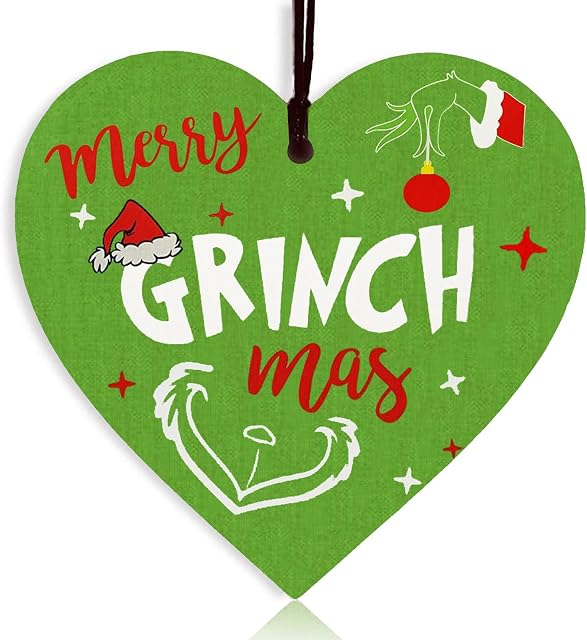 Christmas Wooden Heart Sign, Merry for Kids, Wooden Christmas Tree Decorations, Xmas Tree Decorations, Christmas Party Supplies