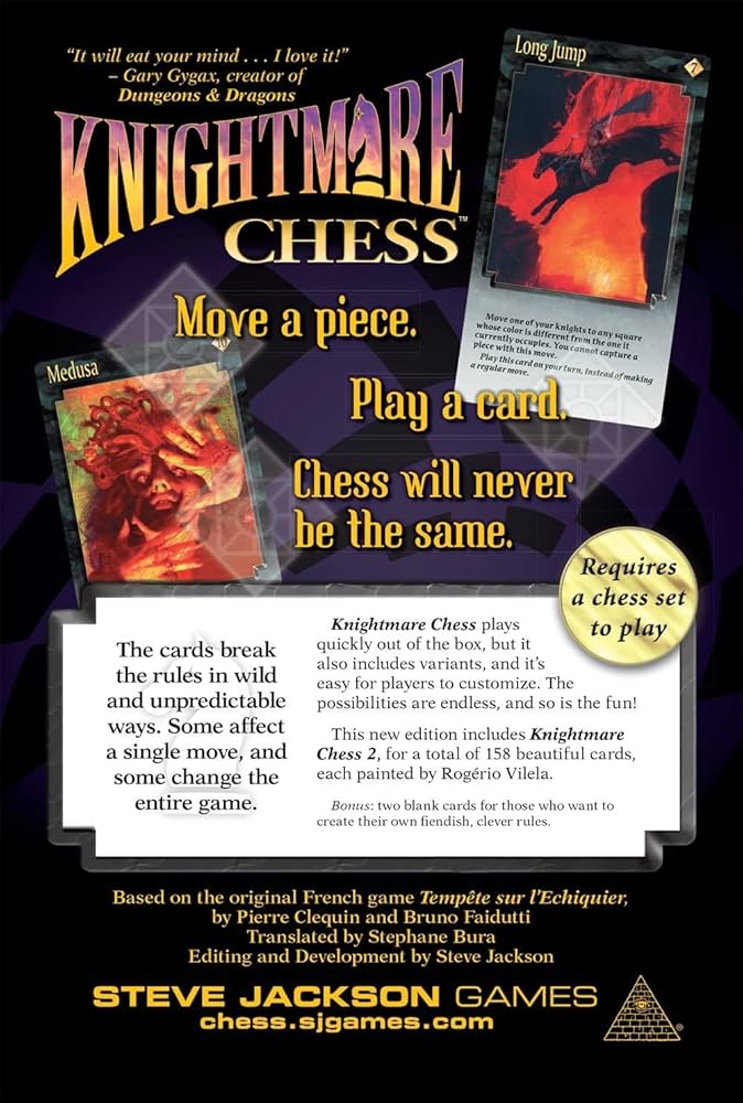 Amazon.com: Steve Jackson Games, Knightmare Chess - Card
