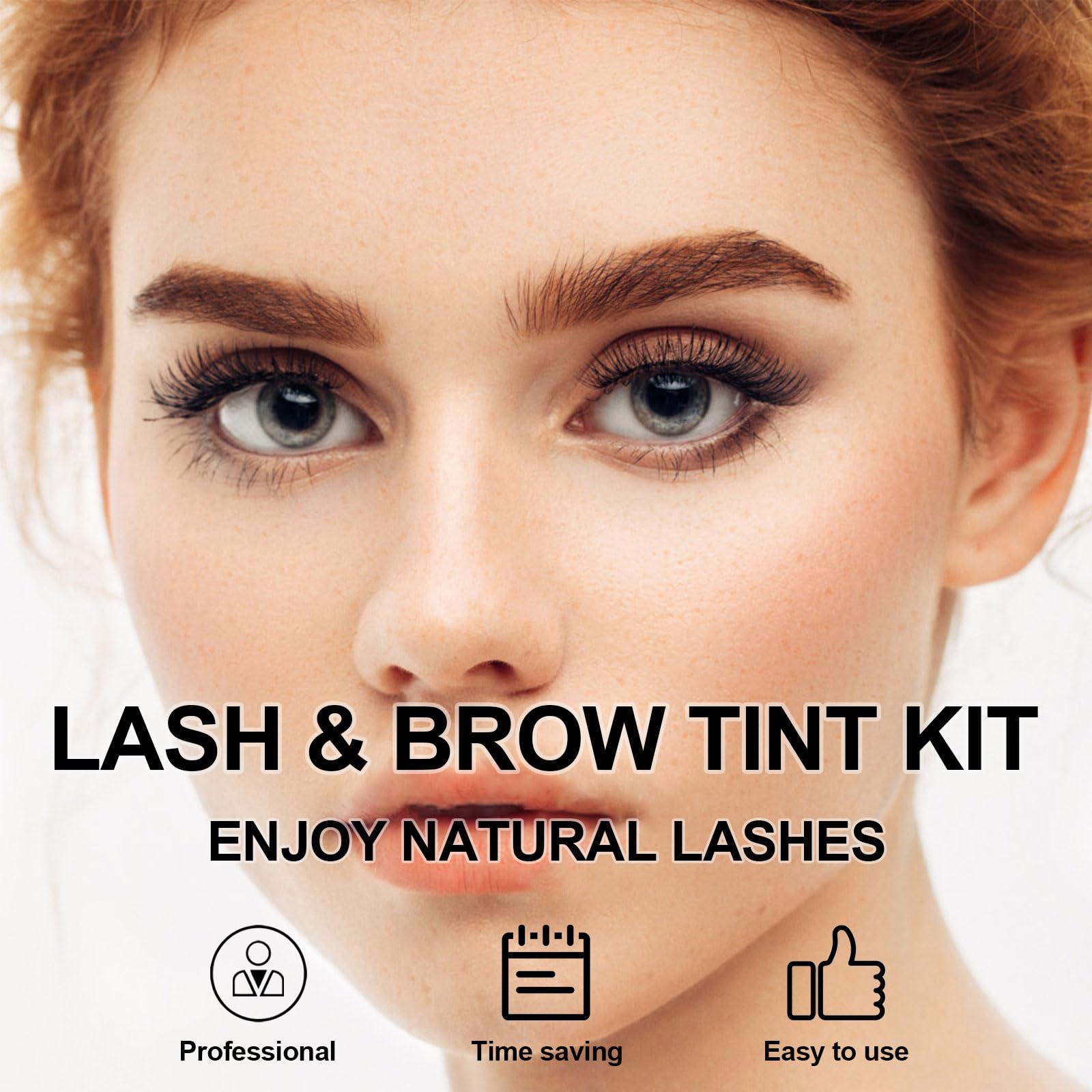 Natural Lash Color Kit, 2 in 1 Professional Lash & Brow Color Kit, Instant Bushy Eyelash & Eyebrow Kit Lasting, Safe & Easy DIY Brow Coloring, Black: Black