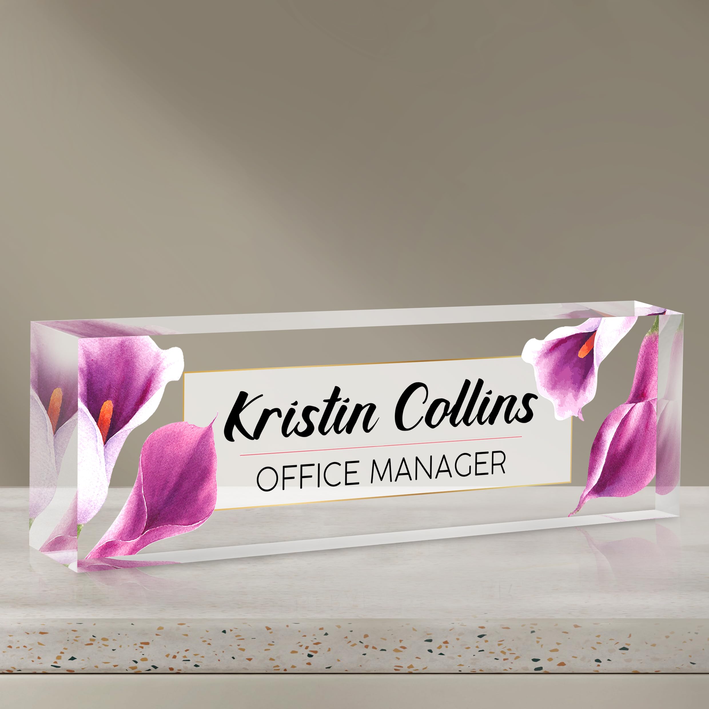 Custom Name Plate for Desk, Acrylic Office Decor For Women Men, Personalized Office Desk Accessories, Teacher Employee Appreciation Gifts For Social