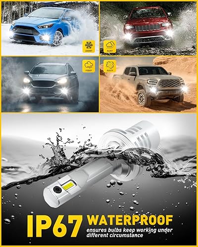 Miniatura 6 de AUXITO Bombilla antiniebla LED 880, 16,000 lúmenes, 500% súper brillante, luces antiniebla LED reales 11 tamaño mini 899, 6500 K, blanco 6500 K, no