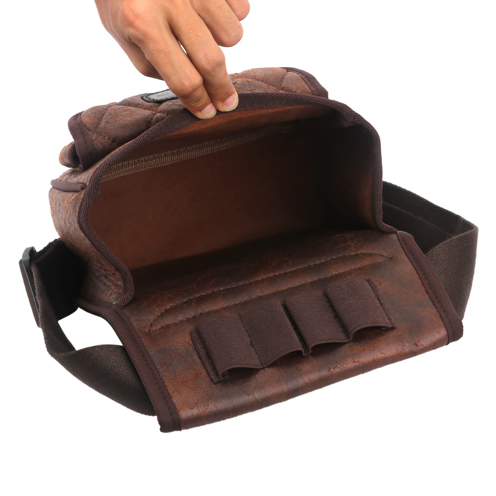 TOURBON Sporting Arcillas Tiro Cuero 50+ Cartucho Shell Bolsa Cintura Munición Bolsa