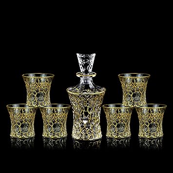 7 piece luxury whiskey decanter set