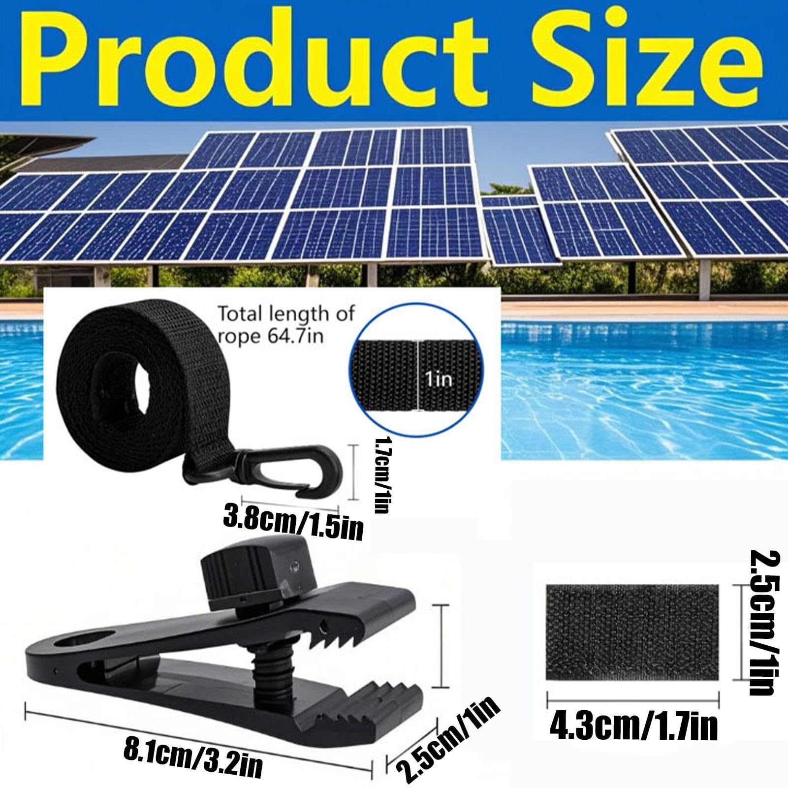 Kit Attacco Avvolgitore Telo Solare Piscina Presa Robusta Installazione | Set Fissaggio Rullo Copertura Piscina Fermagli Per Cinghie, Giardino, Casa, Patio, Piscina Fuori Terra