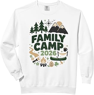 Family Camp 2026 Retro Nature Wilderness Adventure Crew Comfort Colors Adult Sweatshirt
