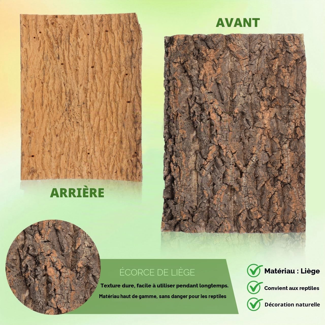 DOITOOL Panneaux De Fond en Écorce De Liège pour Terrarium Décor Mural De Toile De Fond Darbre De Réservoir De Reptiles Décoration De Tapis Descalade Dhabitat pour Tortue Lézard 30 x 40CM