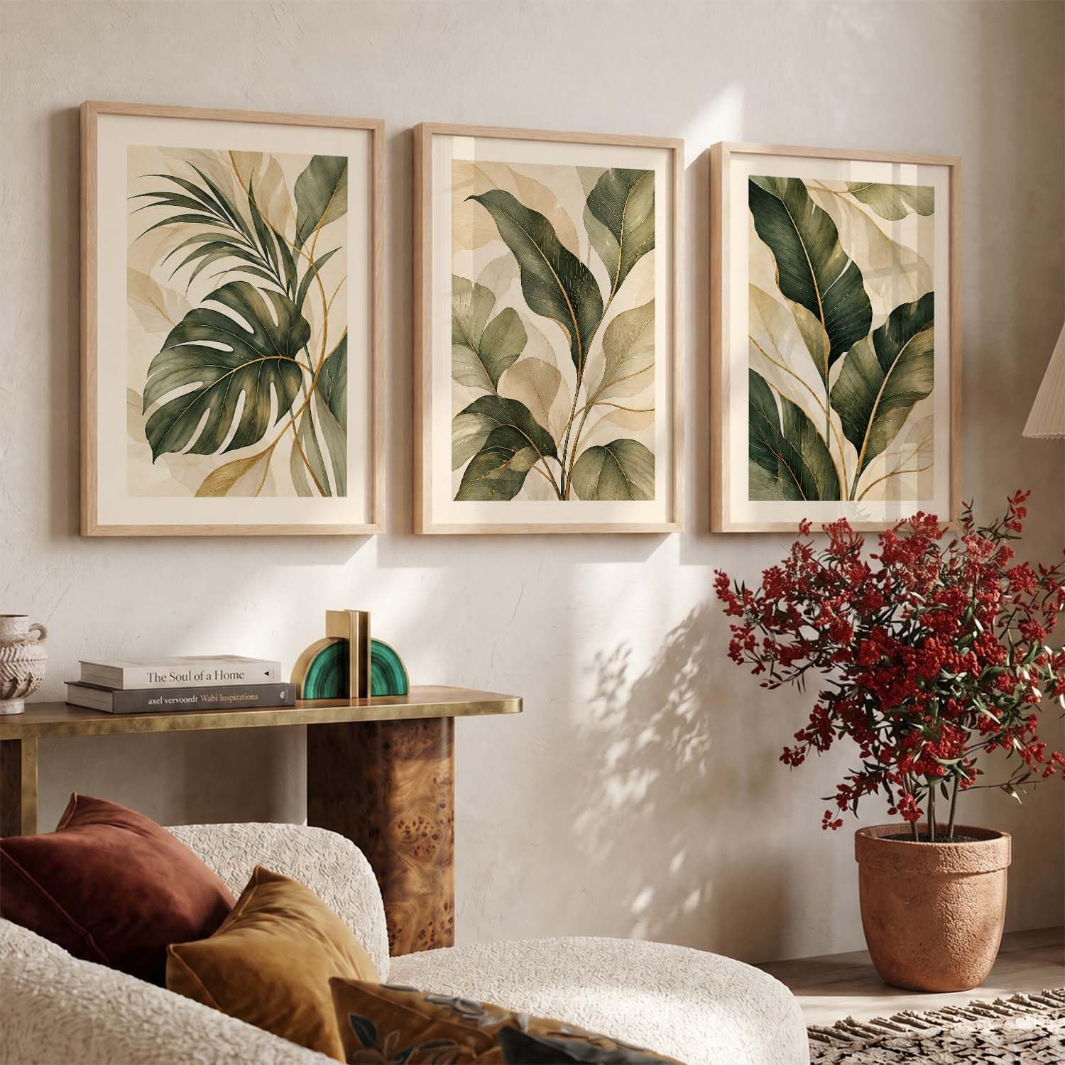 BOHO Wall Art Set - 3 Framed Prints -8