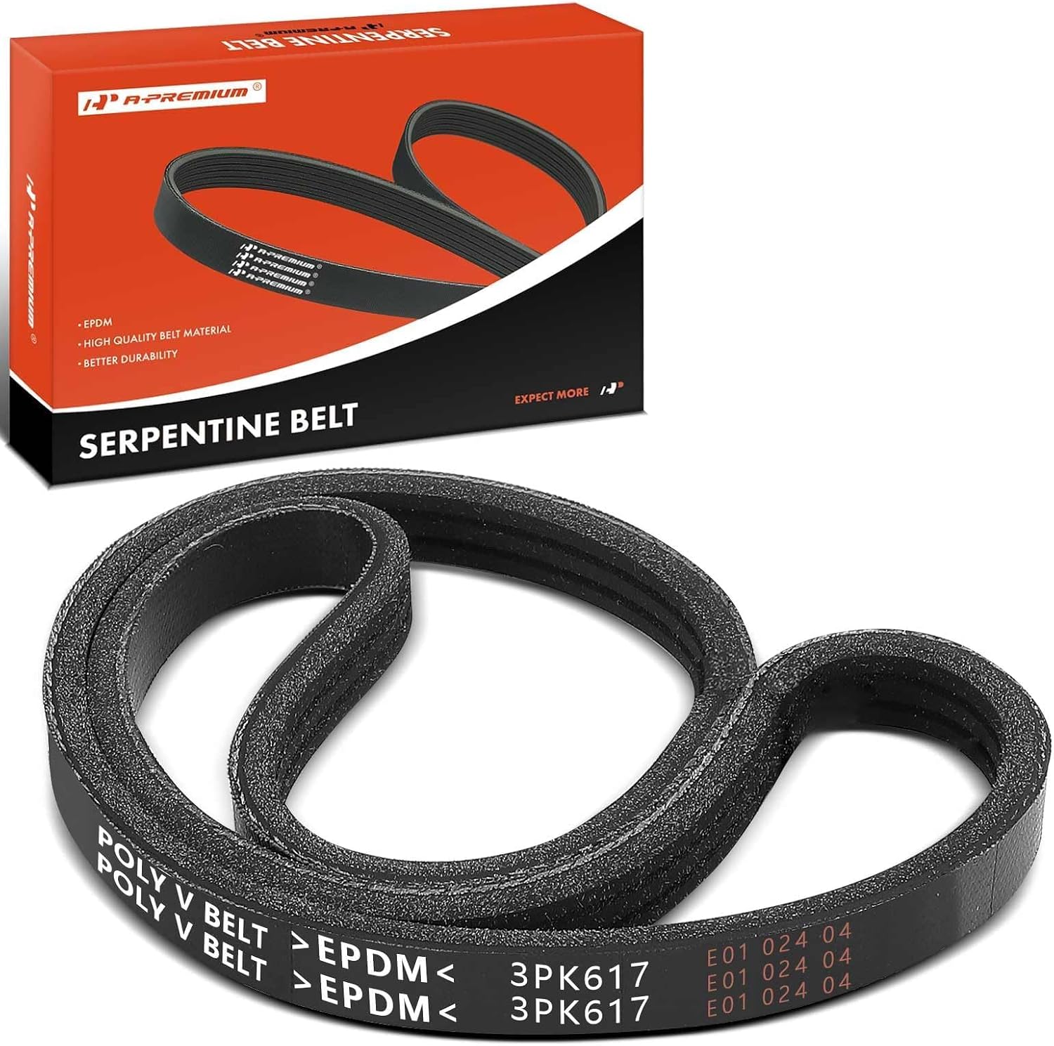 A-Premium 24.33 Inch Water Pump Serpentine Drive Belt Compatible with Buick, Cadillac, Oldsmobile & Pontiac Cars - Lucerne DTS 2006-2011, DeVille 1995-2005, Eldorado, Seville, Aurora - DOHC