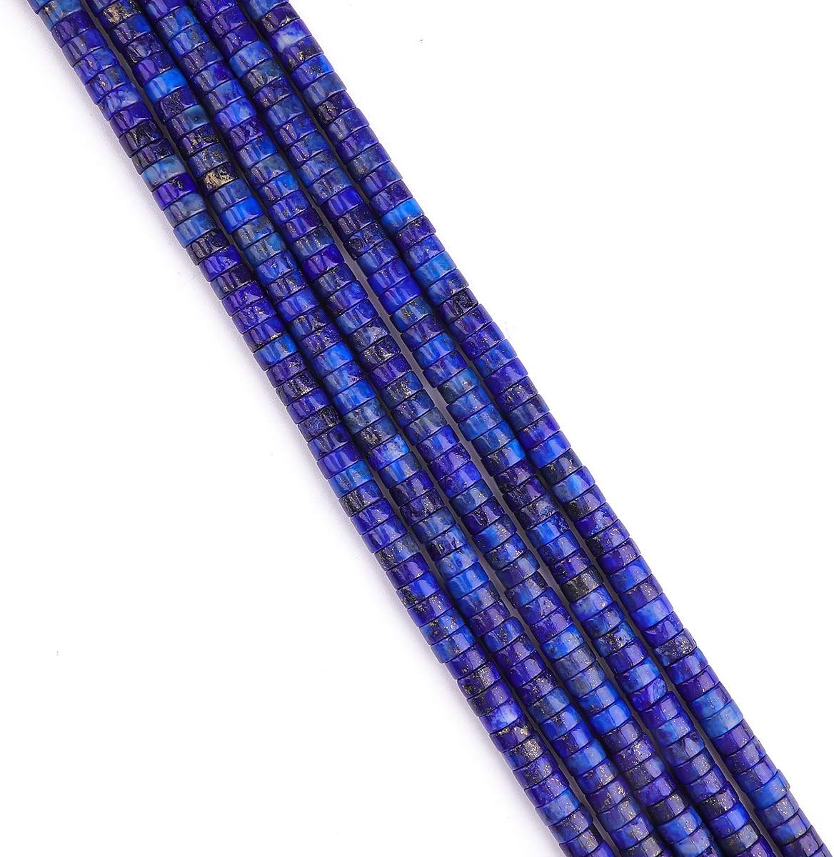 Natural Lapis Lazuli Spacer Beads Caps Loose Semi Gemstone for Beading Jewelry Making 6mmx3mm 38cm - Image 4