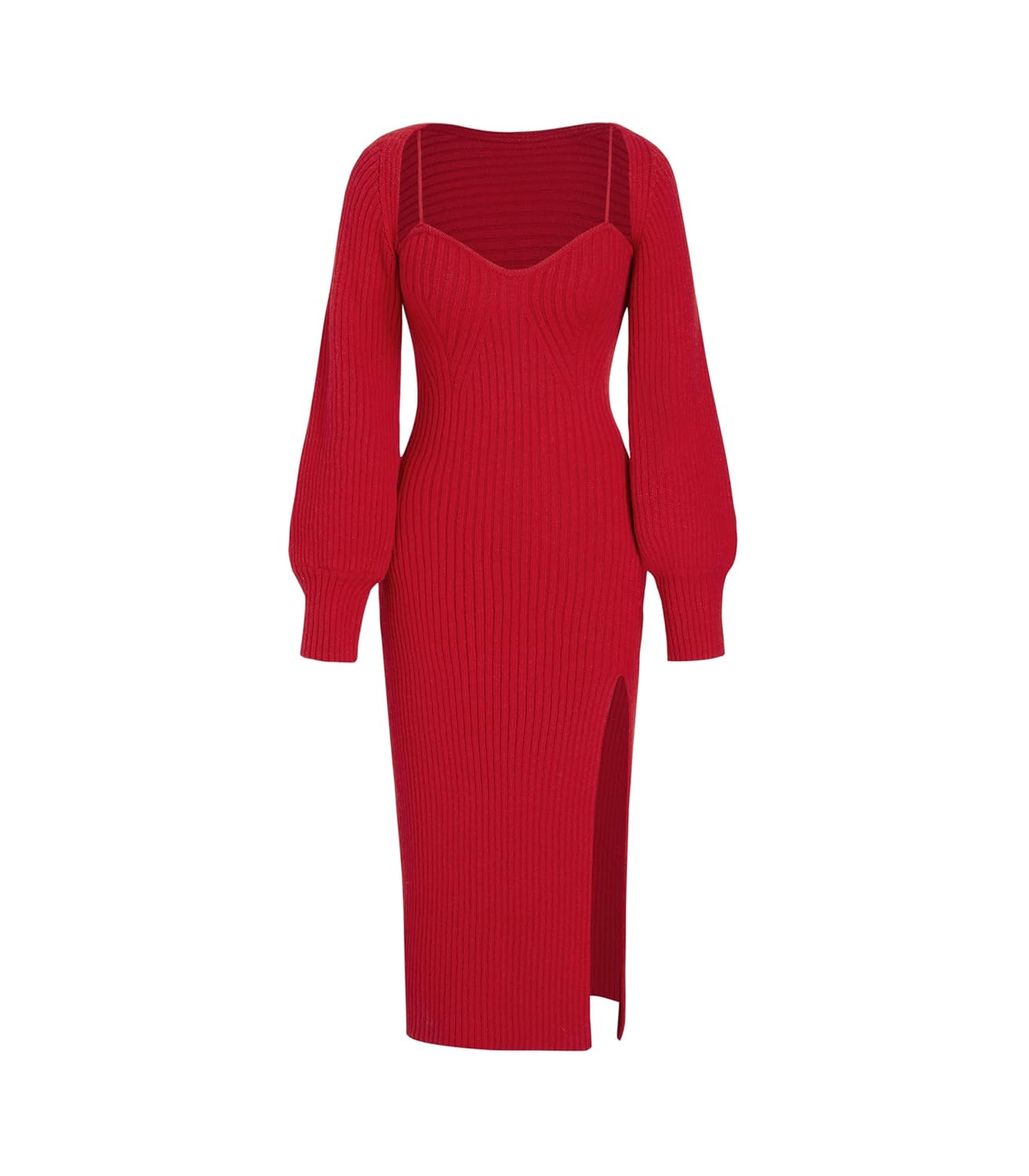 CIDER 2 Piece Sweater Dresses for Women Winter Slit Long Sleeve Womens Midi Dress Pullover Bodycon Wedding Guest