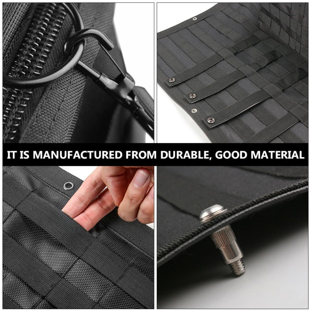 Bolsa en Nylon de Almacenamiento para Puerta Trasera de Coche Negro Excelente Acabado y Detalles Delicados y Organización para Uso Prolongado en Furgonetas Camper