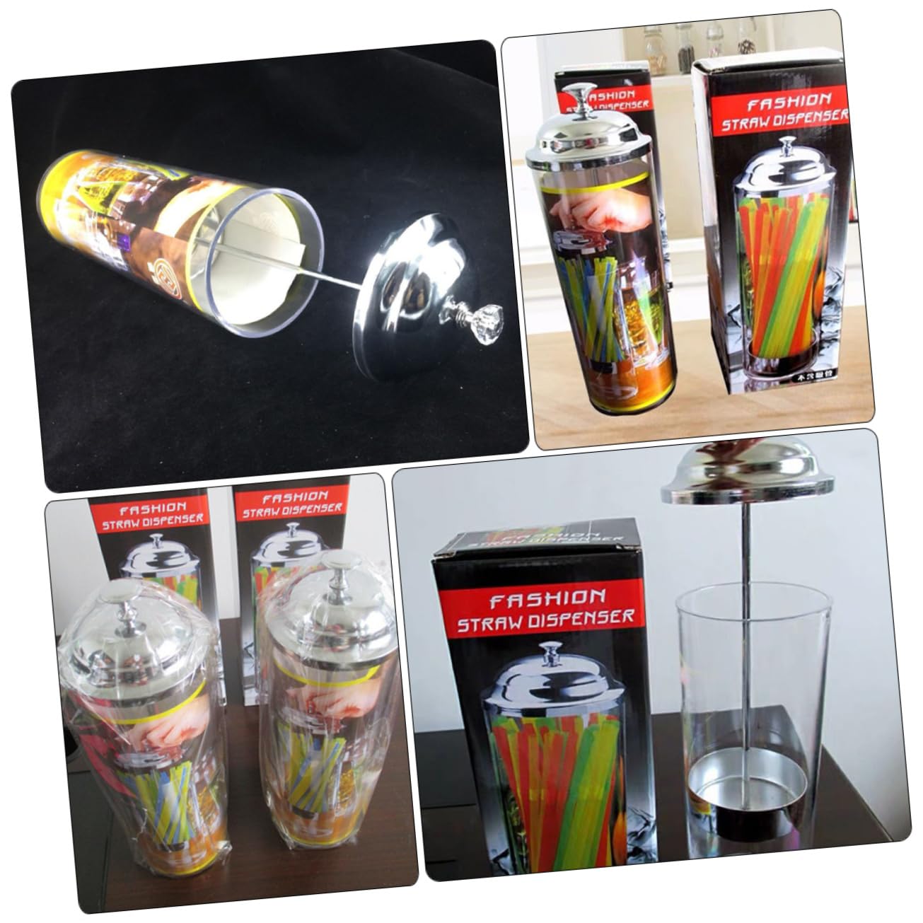 Strohhalmhalter Strohhalmspender aus Kunststoff Moderner Einfache Aufbewahrung mit Staubschutzdeckel Langlebiger Mehrzweck für Küche und Bubble Tea