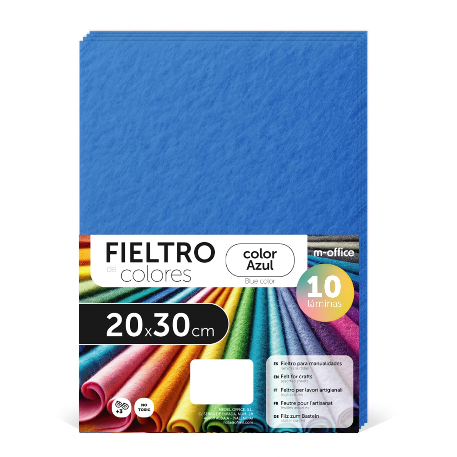 Fieltro para Manualidades, Fieltro de Colores, Suave y Flexible, Material para Costura, Telas Patchwork, Ideal para proyectos DIY, artesanía o decoración, 20x30cm - m-office (rojo, 10 uds) — view 30