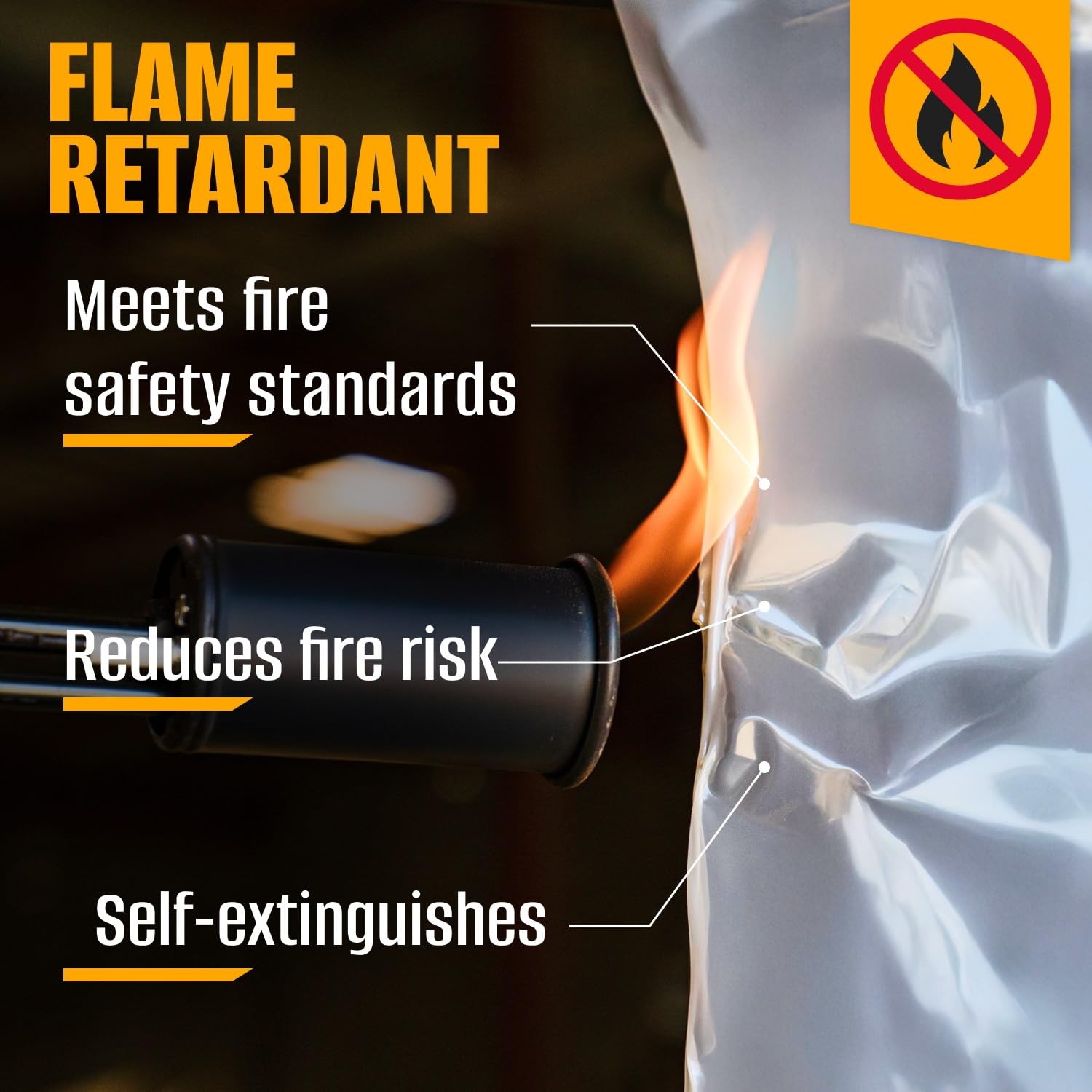 Flame Retardant Plastic Sheeting 3' x 50' (900 Sq Ft), Pack of 6 – USA-Made Heavy-Duty 4 mil LDPE Plastic Tarp for Welding, Painting & Construction – Fire-Rated, Waterproof, Tear-Resistant