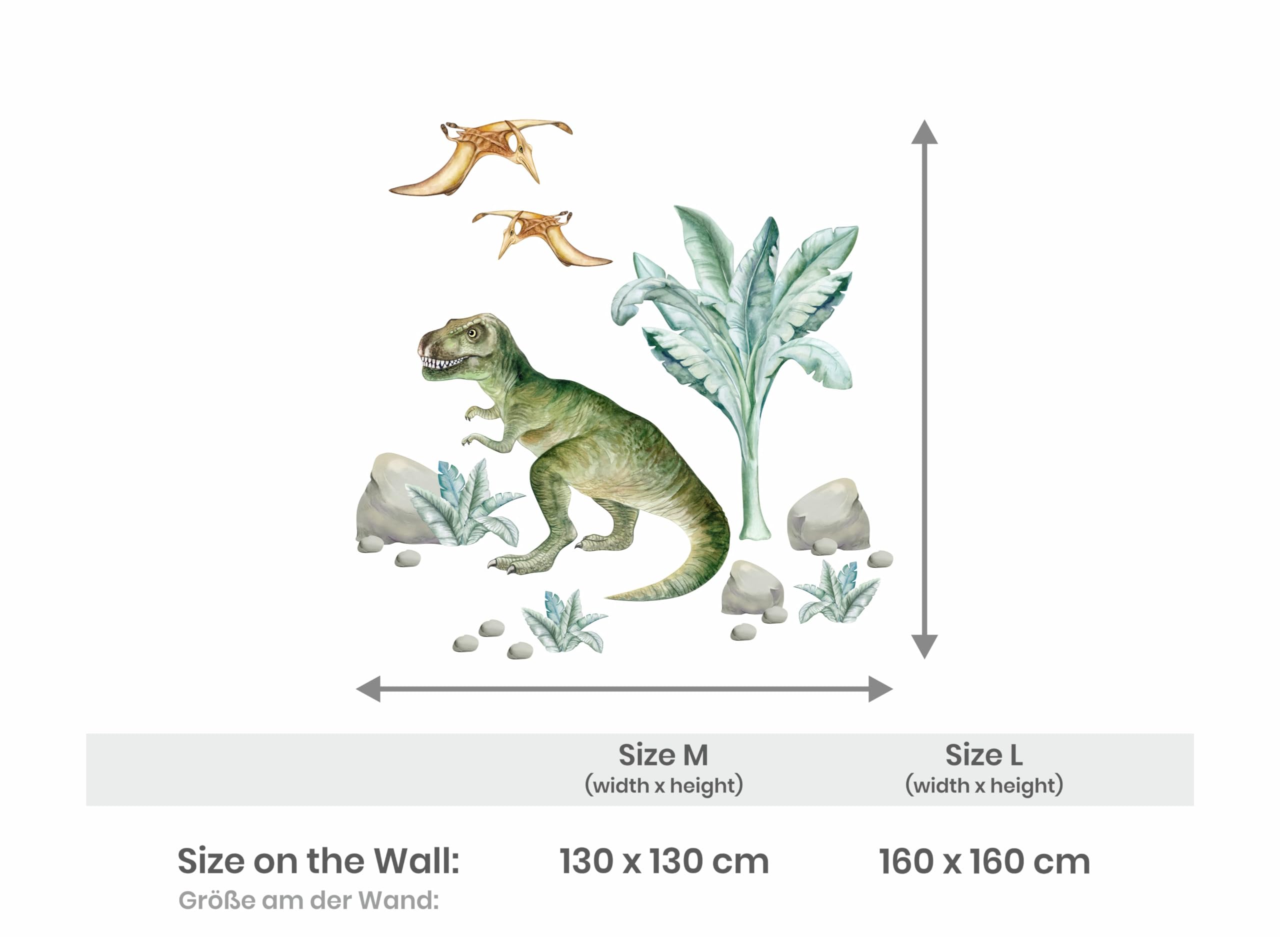Naklejka na ścianę dinozaury I obraz na ścianę I T-rex chłopiec pokój dziecięcy dziewczynka naklejka Osomhome os3269 (180 x 120 cm)