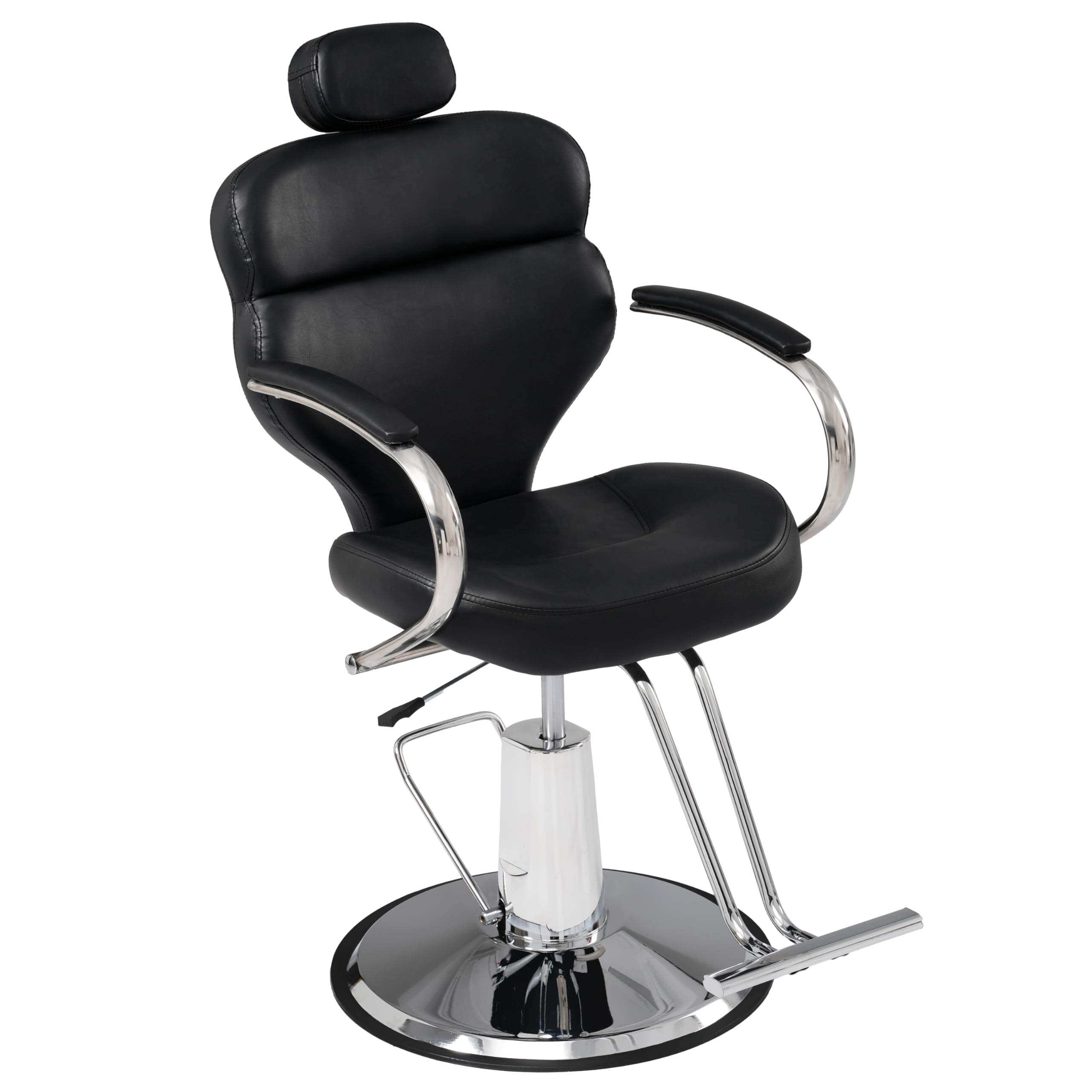 Reclining Barber Chair Salon Chair for Hair Stylist, Heavy Duty Hydraulic Pump Barber Chair Seat Height 41-46", 360° Rotation, Tattoo Chair Shampoo
