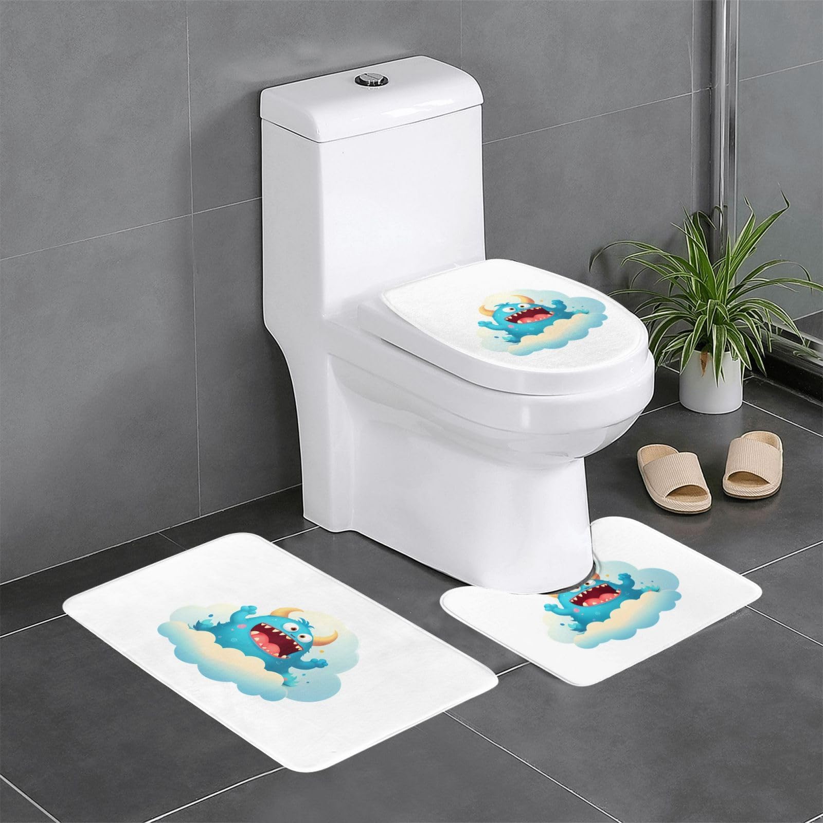 Tapis antidérapants épais lot de 3 absorbants pour salle de bain