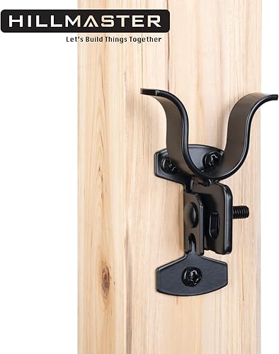 Miniatura 6 de Pestillo de horquilla de cadena de 1-38 pulgadas con parte trasera plana de 1-38 pulgadas, pestillo de horquilla de puerta negro con agujero de