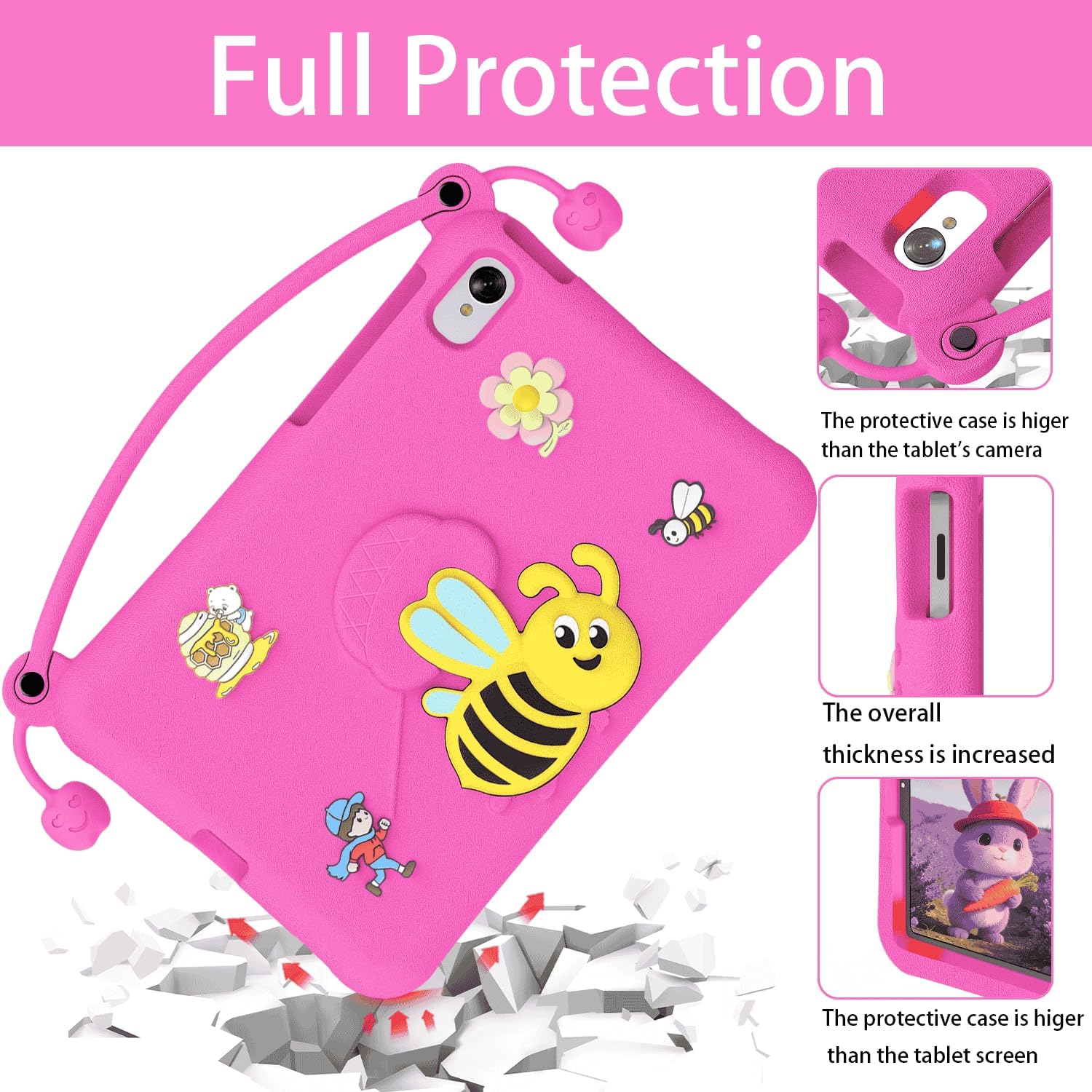 Kids Cute Case for Samsung Galaxy Tab S7/S8/S9 Fe/S10 Lite Rose image 2