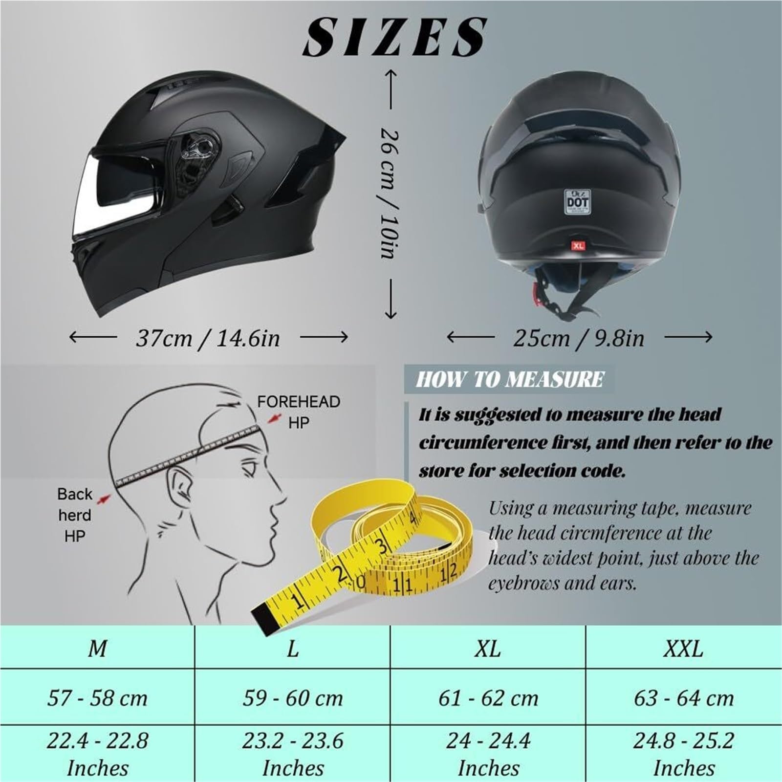 Casco de Motocicleta Modular Integral abatible con Bluetooth, homologado por Dot/ECE, con Doble Visera, Altavoz y micrófono Integrados, Ligero y ventilado for Hombre y Mujer.(O,L 57~58CM)