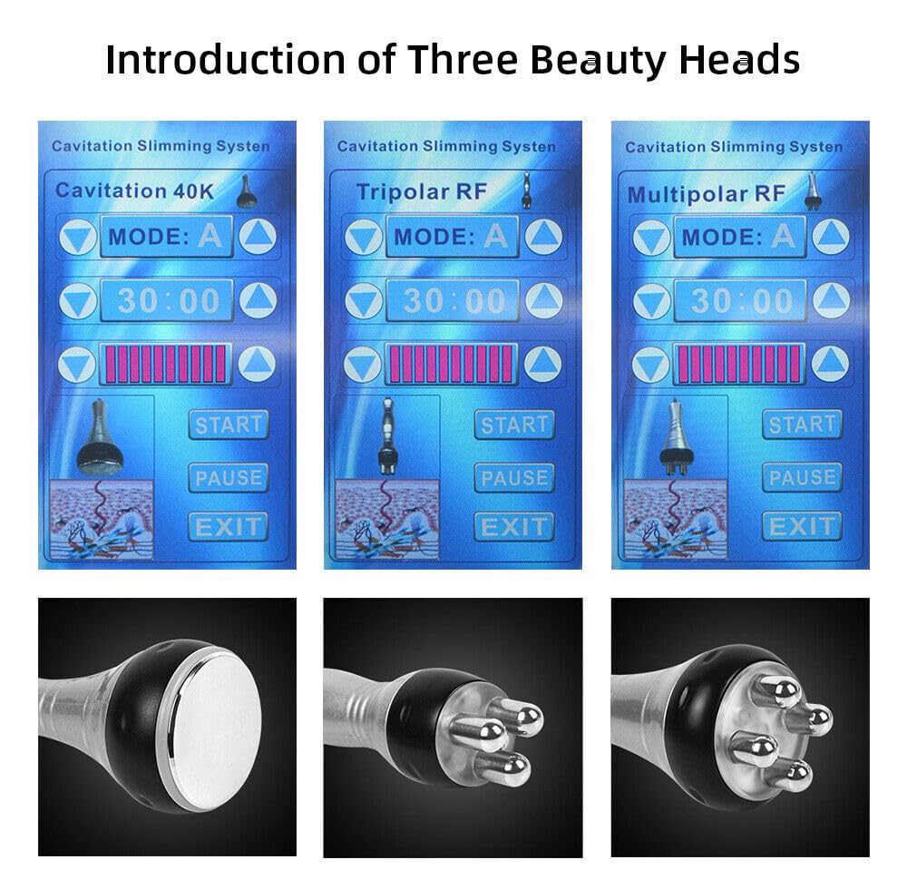 Máquina de Cavitación 3 en 1 - Instrumento de Radiofrecuencia Para Adelgazar y Esculpir el Cuerpo - Cuidado de la Piel y Belleza Facial Multifuncional
