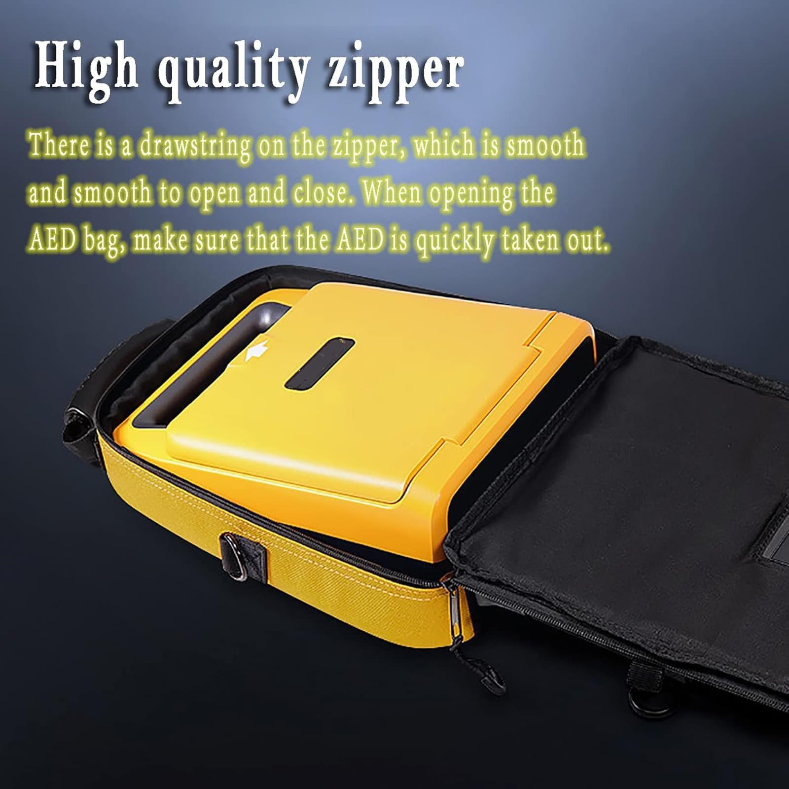 Borsa Porta Defibrillatore AED, Portatile con Spallacci Regolabili e Strisce Riflettenti per Uso Domestico, Ufficio, Ospedale e Pubblico