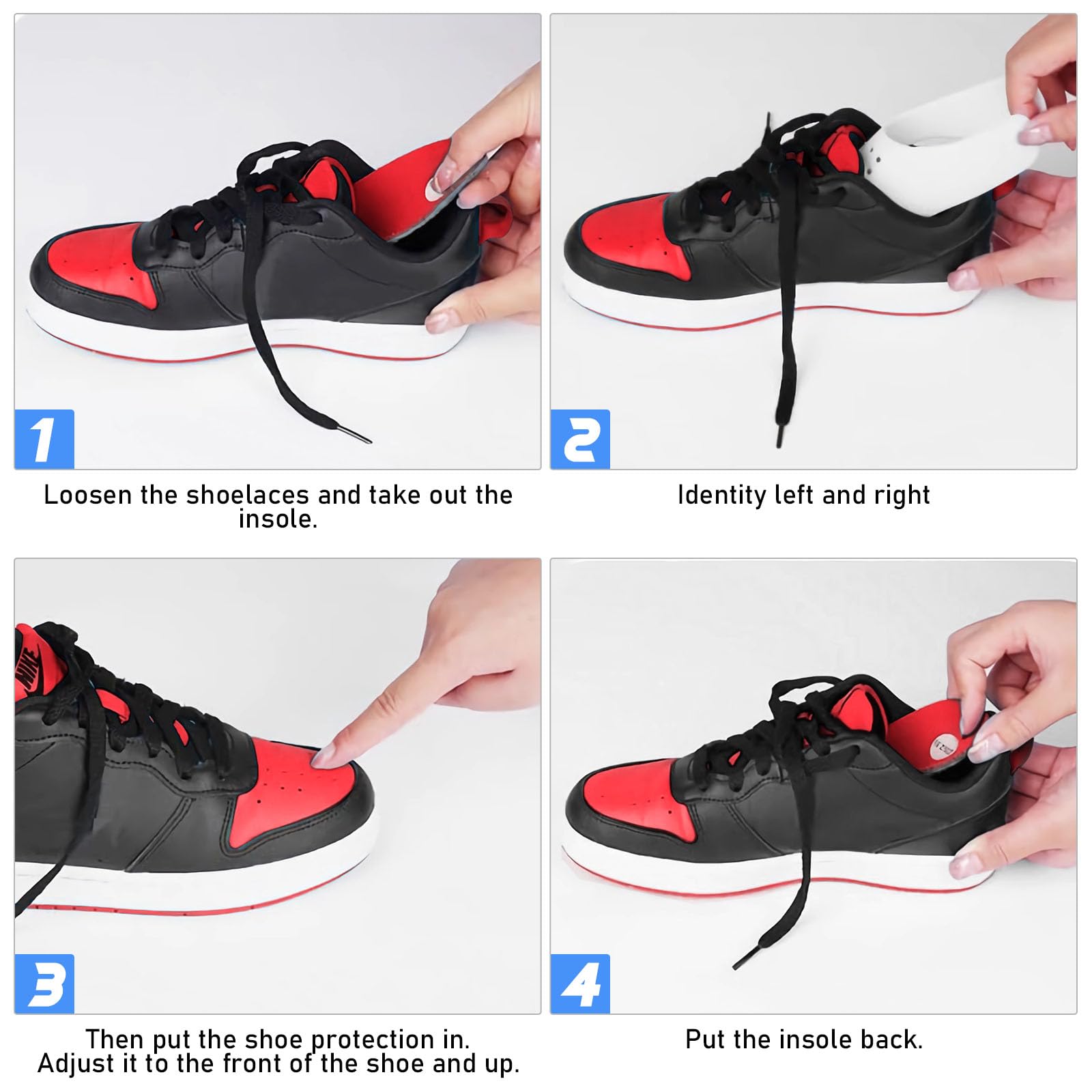 4 unidades de zapatos antiarrugas para zapatillas, ajuste óptimo y protección para hombre y mujer