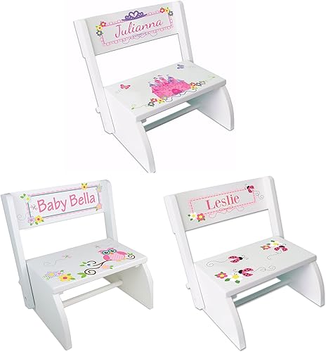My Bambino Asiento de banco de taburete blanco personalizado para niñas