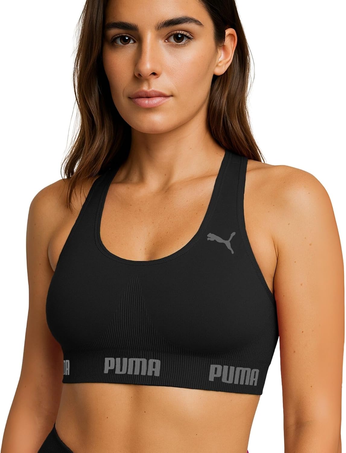 Top Academia Puma Alta Sustentação Sem Bojo Sem Costura Treino Fitness Esportivo Feminino Original