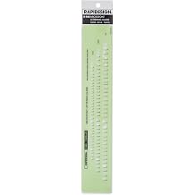Microfont Letter and Number Template, 5/32, 3/16, 1/4 Inch Sizes, 1 Each R965