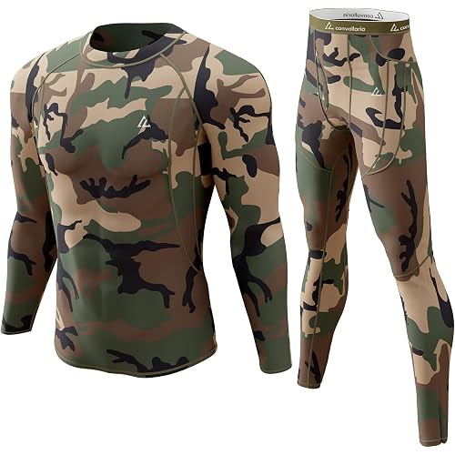 Mens Thermal Underwear Long Johns Set Cold Weather Hunting Base Layer