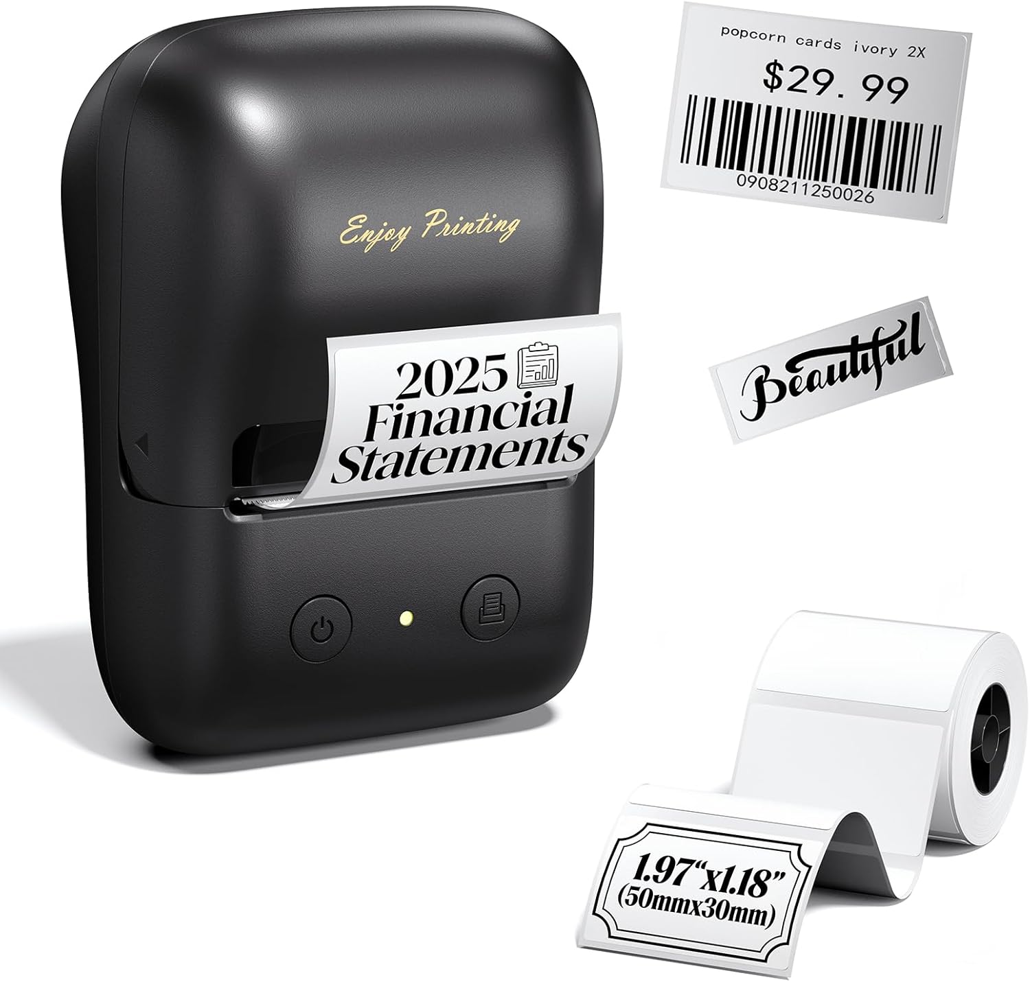 TATTMUSE Label Maker, A421 Label Maker Machine with Tape, Mini Thermal Label Printer for Barcode, Address,Small Business,Home,Office,School,Thermal Printer Compatible with Phone & PC