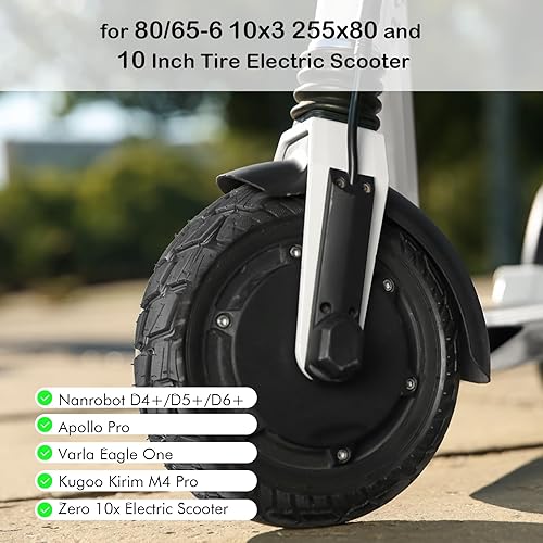 Miniatura 2 de Repuesto de neumático de scooter 8065-6, juego de neumáticos y tubos de 255x80 10x3, neumático eléctrico de 10 pulgadas grueso antideslizante a