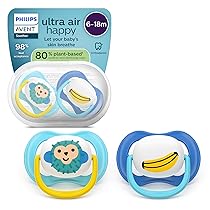 Philips Avent Ultra Start Ciuccio – Design ortodontico, per neonati 6-18 mesi, tettarella simmetrica in morbido silicone, senza BPA, con custodia per la sterilizzazione, confezione da 2, SCF080, 26