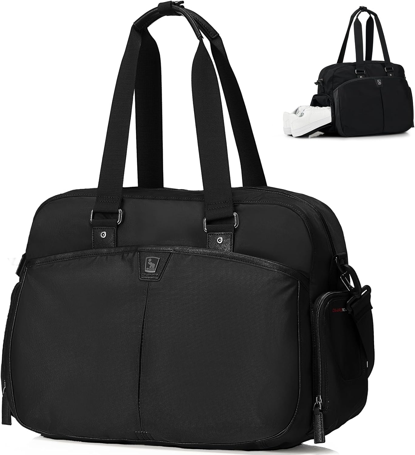 OIWAS Travel Duffle Bag, Weekender Bag with Shoe Compartment, Overnight Bags for Women Men, Duffle Bag Women, Water Resistant Hospital Bag Gym Bag for Trip, Business Trips, Sport