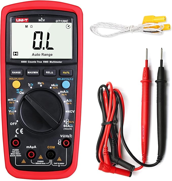 UNI-T UT139C Digital Multimeter AD/DC Voltage Current Tester with Resistance Capacitance NCV Test and Temperature Measurement
