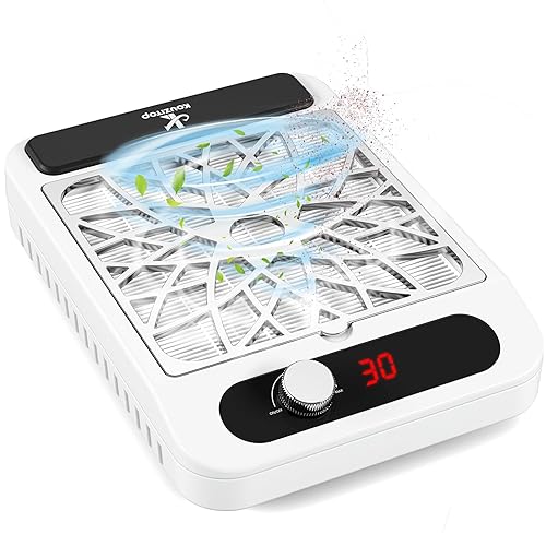 Miniatura 10 de Colector de polvo de uñas para técnicas de uñas, compacto y silencioso, colector de polvo con filtro reutilizable, potente máquina de succión de Rosa