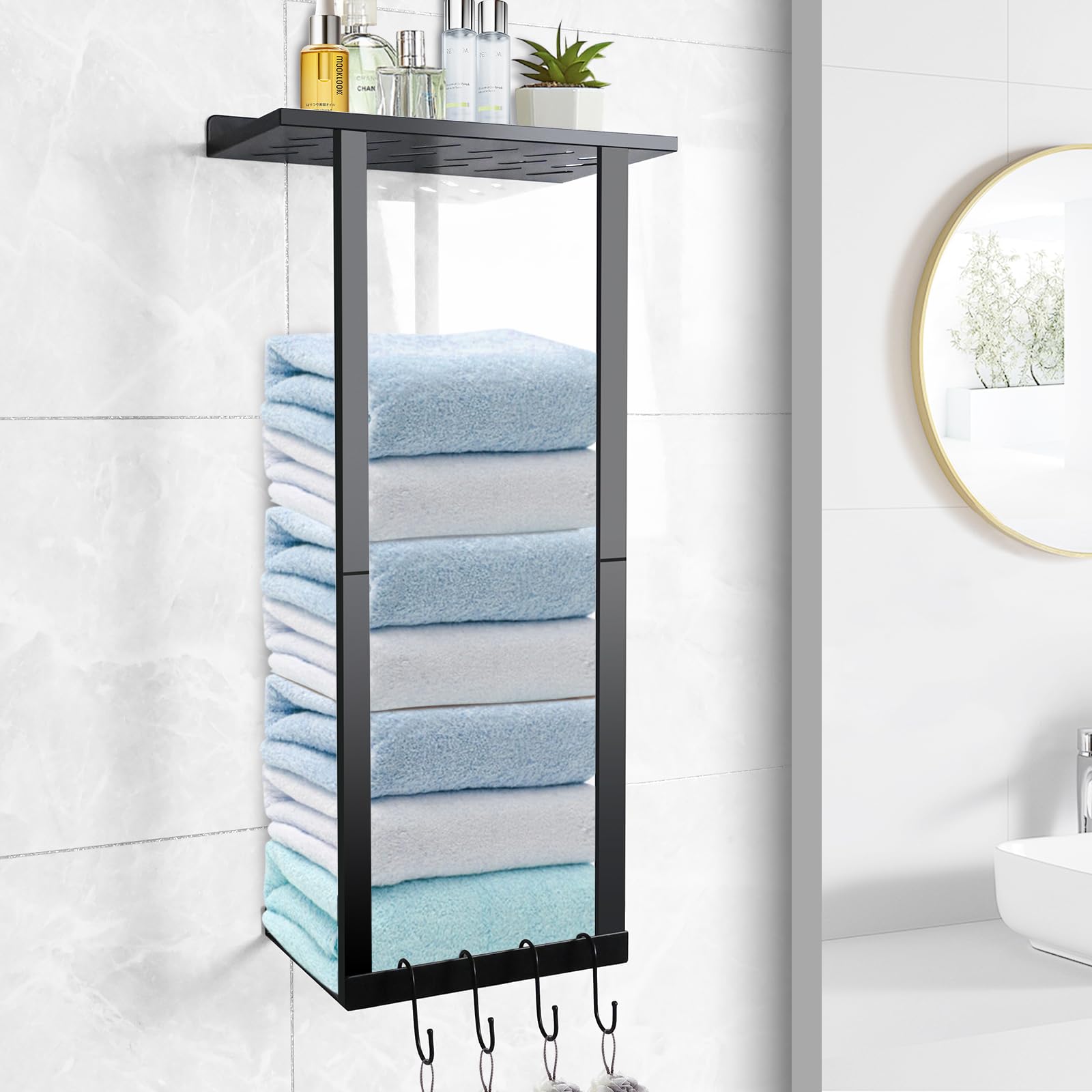 Hommtina Portasciugamani Da Bagno A Torre – Bianco, 77,5x30 Cm, In Metallo Con Rivestimento Antiruggine