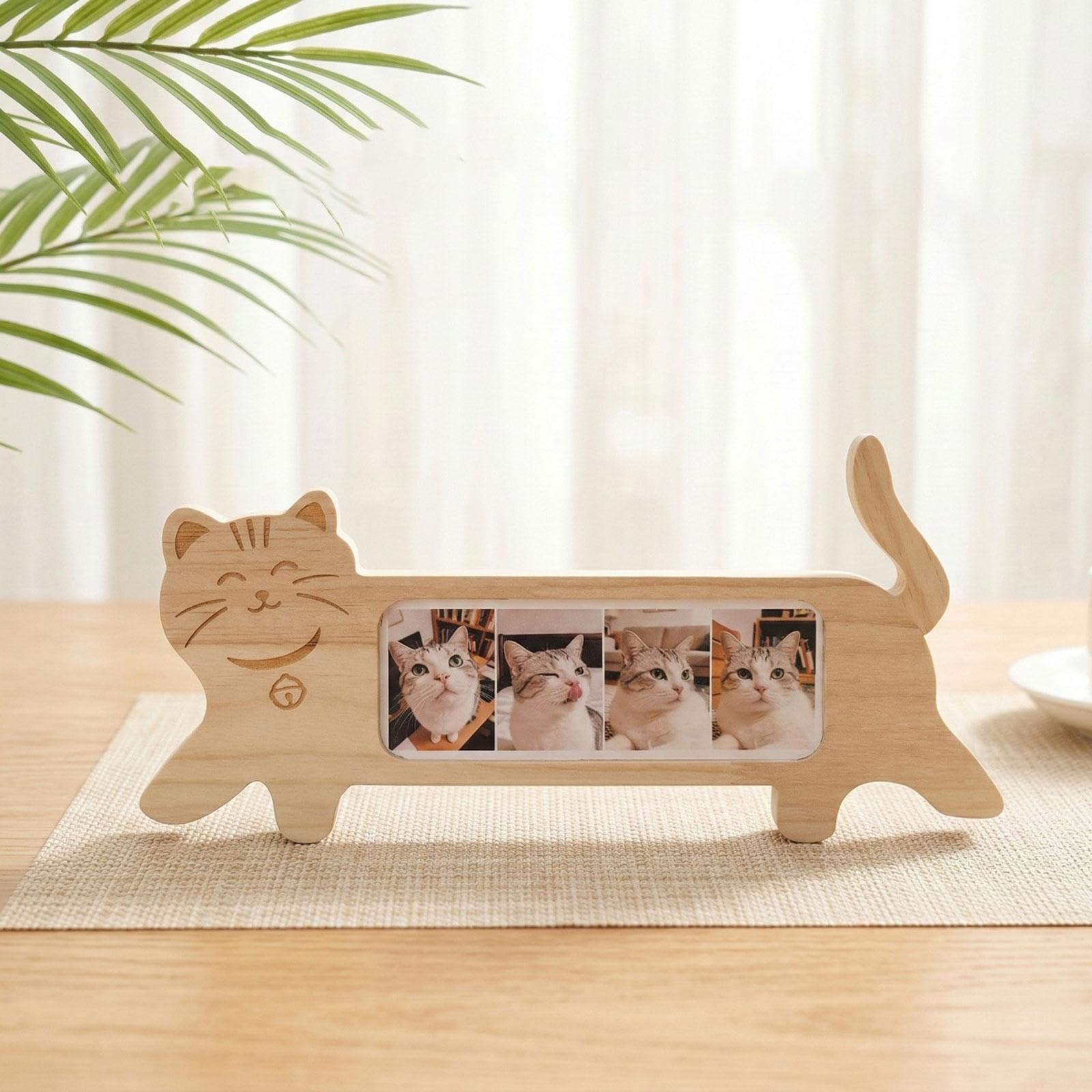 Amazon.co.jp: TWTCZOZ フォトフレーム 木製 猫型 写真立て 卓上
