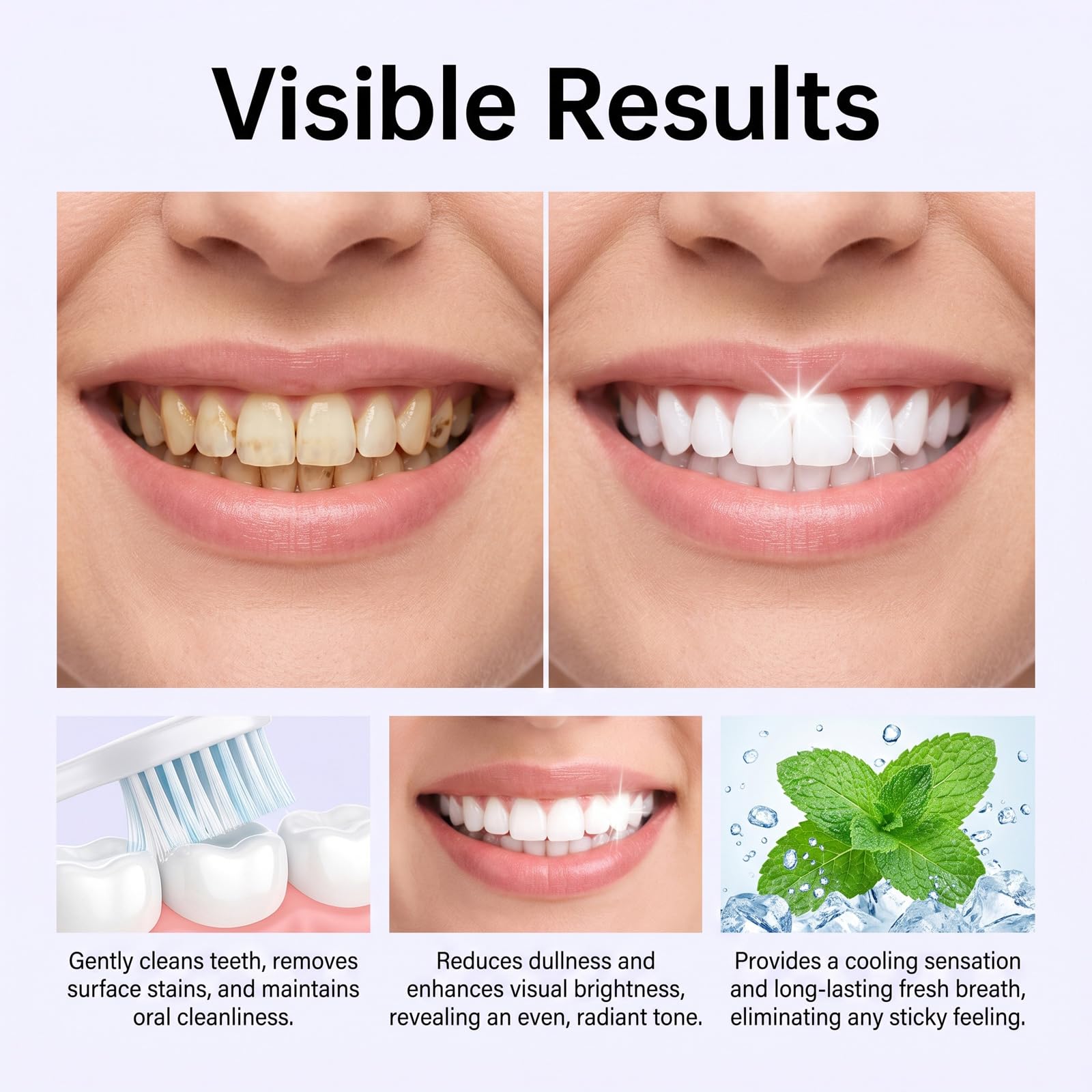 Purple Whitening - Dentifricio sbiancante, smalto rinforzante e alito fresco (4 pezzi) | Il dentifricio con colorazione viola dona un sorriso radioso, rimuove le macchie superficiali