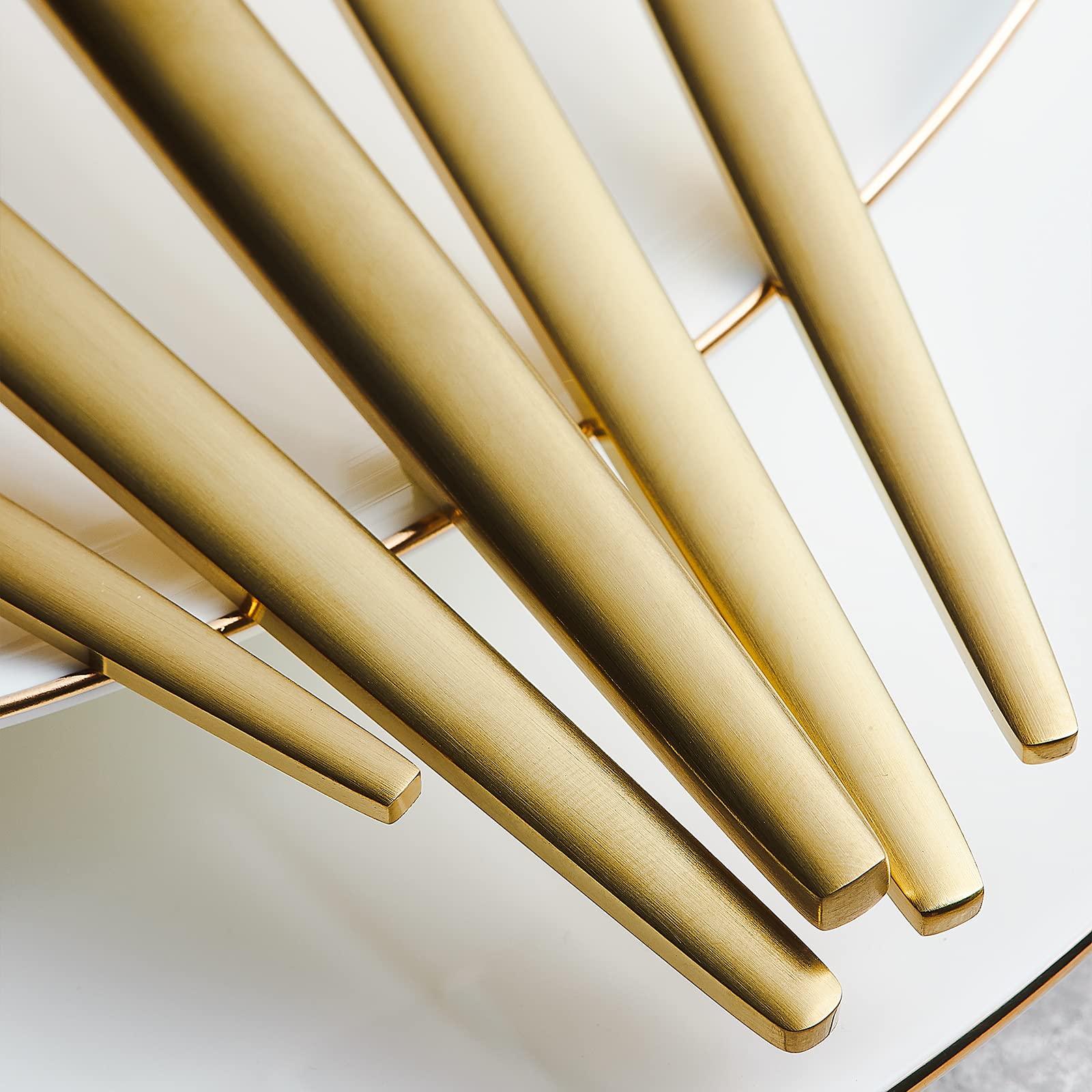 Karaca Orion Bestecksets - Edelstahl Besteck Set für 6 Personen, Gold Besteckset 30-teilig Messer Gabel Löffel Set, Goldenes Besteck Rostfrei & Hochwertig Essbesteck - Gold Matt