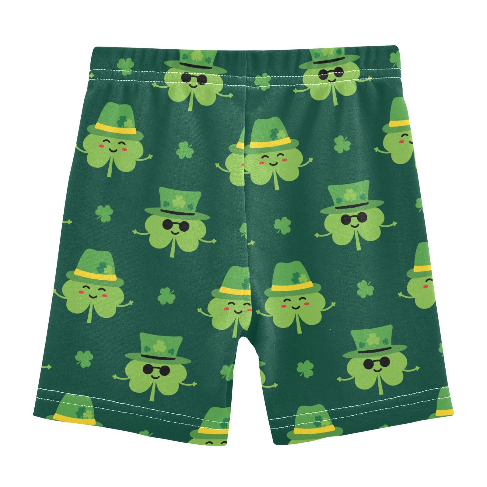 JHKKU Girls St Patrick's Day Shamrock Shorts Cotton Cartwheel Bike Kids Biker Under Dress Dance Short Girl Clothes 8Y