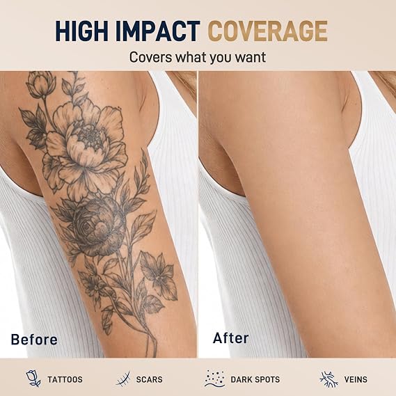 Body Coverage Perfector Tattoo Concealer for Tattoo Scars Veins 03 Natural