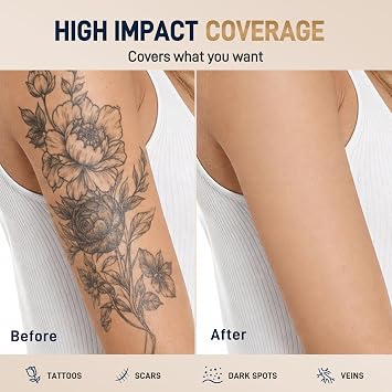 Body Coverage Perfector Tattoo Concealer for Tattoo Scars Veins 03 Natural