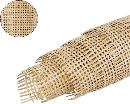 NAMAII 16.5 x10FT Natural Rattan Cane Webbing, Woven Open Mesh Cane Net Roll for DIY Caning Furniture Decor Projects: Chair, Cabinet, Ceiling and Door