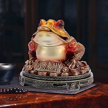 Amazon.co.jp: WeiLaiKeQi 伝統的な中国の幸運のカエルの像、三